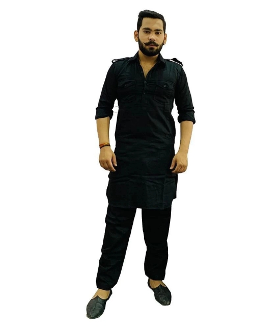 Preen Black Cotton Blend Kurta Pyjama Set Pack of 1 - None