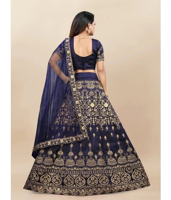 A TO Z CART Blue Silk Girls Lehenga Choli Set ( Pack of 1 ) - None