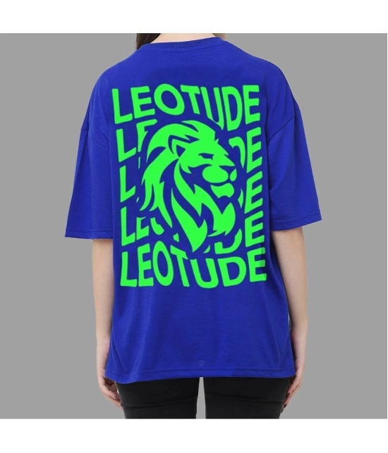 Leotude - Blue Cotton Blend Oversized Womens T-Shirt ( Pack of 1 ) - None