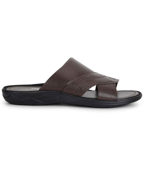 UrbanMark Brown Mens Thong Flip Flop - None