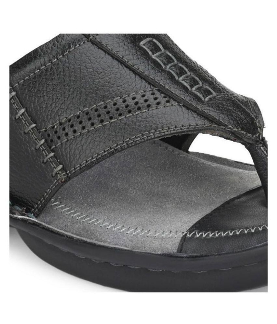 softio - Black Mens Leather Slipper - 8