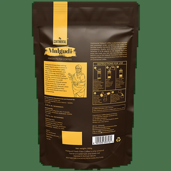 Continental Malgudi 80 Degree Fresh Filter Coffee, 1 Pc