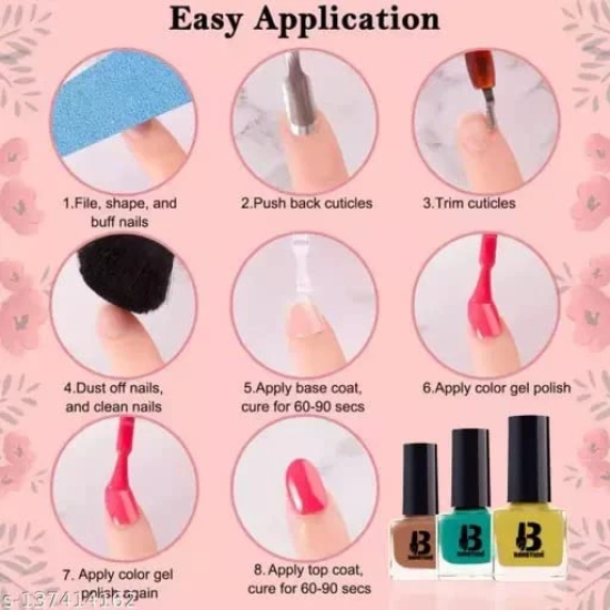 BANETION|JADE-17|Quick Drying | No Harmful Chemicals | No Chip Formula | Glossy Finish | Long Lasting | Smooth Application| High Shine Nail Polish For Women Pack of 6 (9ML)