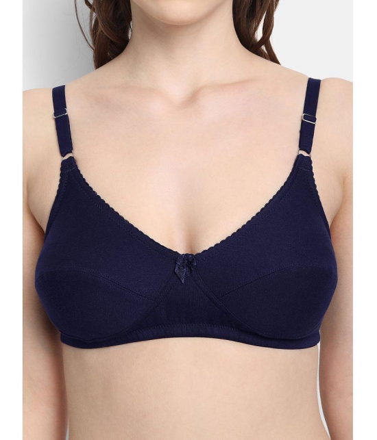 VStar - Navy Blue Cotton Non Padded Women's Everyday Bra ( Pack of 1 ) - None