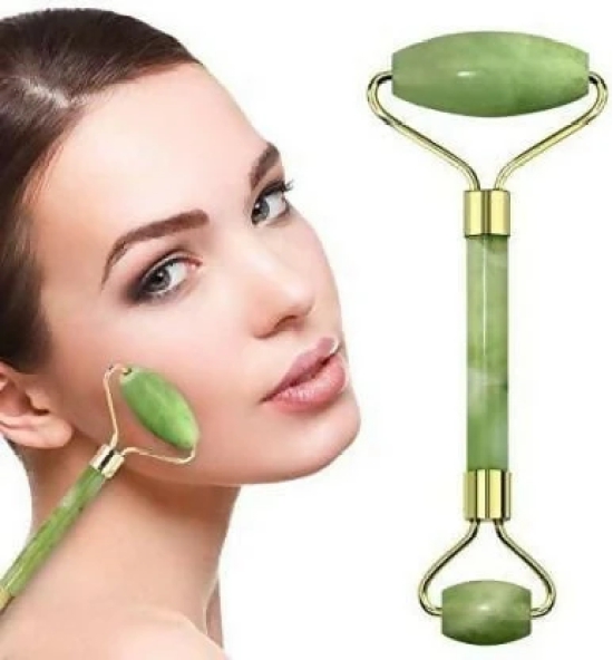 Jade Roller Facial Massager for Anti-Aging & Wrinkle Removal (Green)