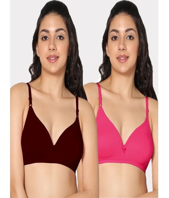 IN CARE LINGERIE - Multicolor Cotton Non Padded Womens T-Shirt Bra ( Pack of 2 ) - None