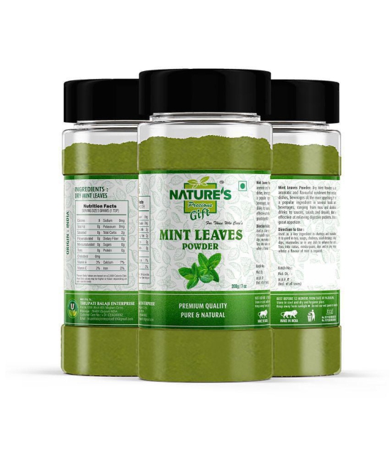 Nature''s Gift Mint Leaves Powder - 7 Oz Spice Jar Powder 200 gm