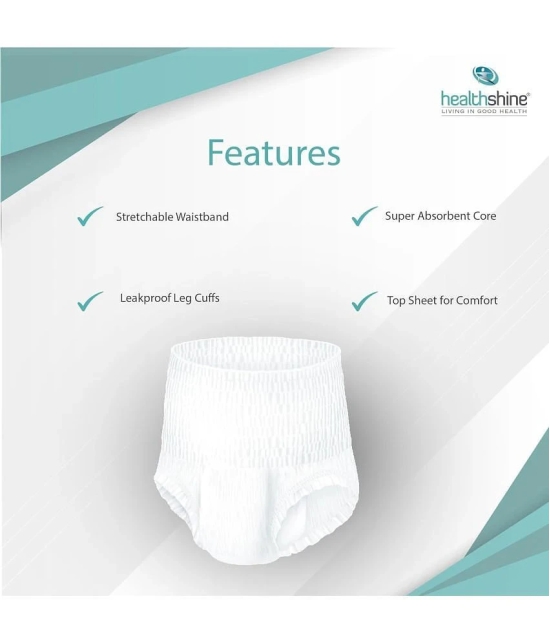 Healthshine Premium Anti Bacterial Rash Free, Leakproof Adult Diaper Pants With Wetness Indicator (Unisex) 10pcs-XL  Adult Diapers - XL  (10 Pieces)