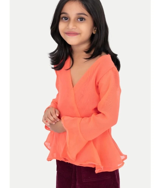 Radprix Orange Cotton Blend Girls Top ( Pack of 1 ) - None