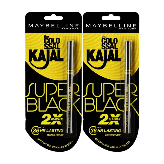 Maybelline New York Colossal Kajal Super Black - Pack Of 2-2 pcs