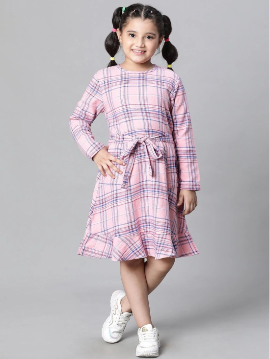 Oxolloxo Girls Checked Organic Cotton Fit & Flare Dress