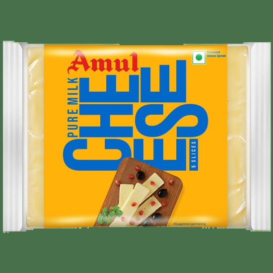 Amul Cheese Slices - Rich In Protein, Wholesome, No Added Sugar, 100 G (5 Slices)