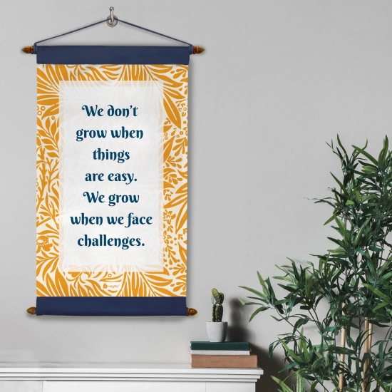 Indigifts Inspirational Quote Printed Canvas Scroll for Home 9.5 X 17 Inches | Motivational Wall Hanging for Living Room, Farewell Gift for Office Friend, Gift for Birthday, Happy Quotes Wall Dcor