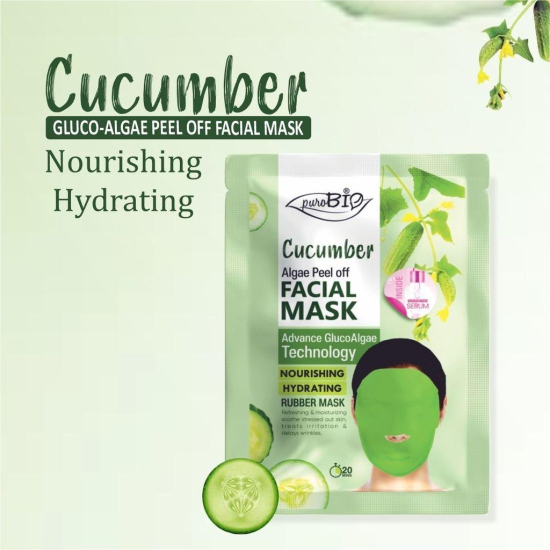 Purobio Cucumber Glucoalgae Peel Off Facial Mask Kit