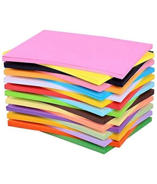 ECLET 40 pcs Color A4 Medium Size Sheets (10 colour X 4 Sheet) Art and Craft Paper Double Sided Colored Origami Folding DIY Craft Smooth Finish Home, School, Office Stationery (10 Sheets eac