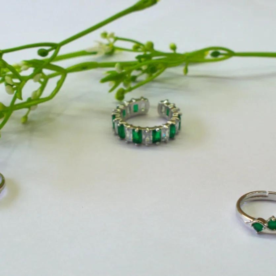 Ring - Emerald-White & Pink