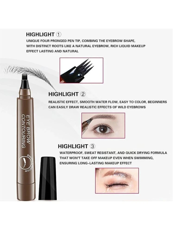 Adbeni Eyebrow Pen with a 4 Micro-Fork Eyebrow Contour pen Brow Eyebrow Kit Black 25 g