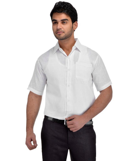 KLOSET By RIAG 100% Cotton Regular Fit Solids Half Sleeves Men's Casual Shirt - White ( Pack of 1 ) - None