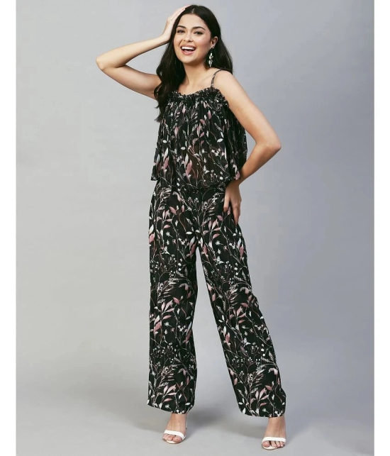 Selvia Black Printed Palazzo Top Set - None