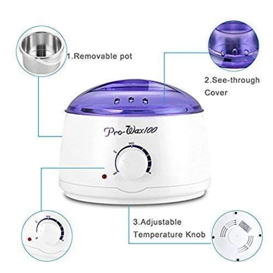 Wax Heater Automatic Hot Wax Heater for Hard Strip and Paraffin for Women painless hair remover kit wax bean