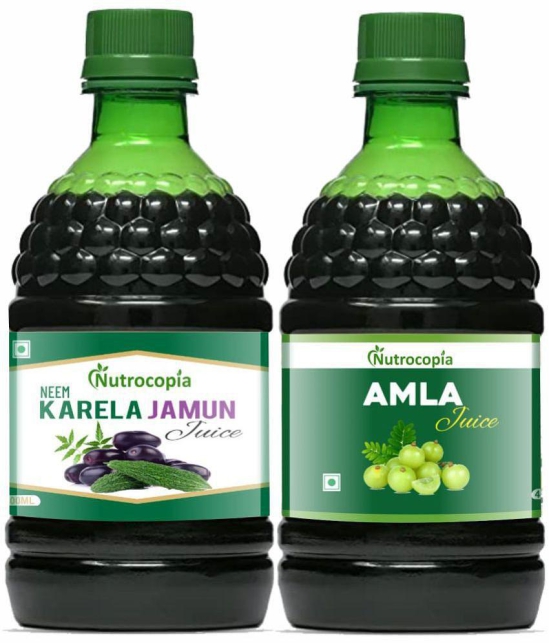 NUTROCOPIA Neem Karela Jamun & Amla Juice For Diabetic Care Pack of 2 of 400 ML(800 ML)