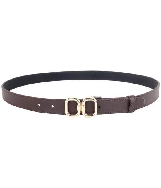 Zacharias - Gold Faux Leather Mens Casual Belt ( Pack of 1 ) - None