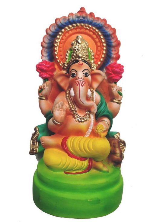 KSI Terracotta Clay Laxmi Ganesh Murti Idol of Clay, Mitti for Diwali Puja Lakshmi