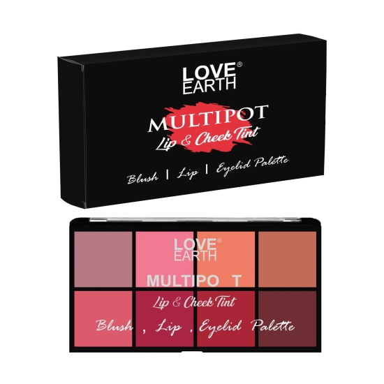 Love Earth Blush , Lips , Eyelid Palette With Richness Of Jojoba Oil And Vitamin E For Blush, Lips, Eyelids (16gm)