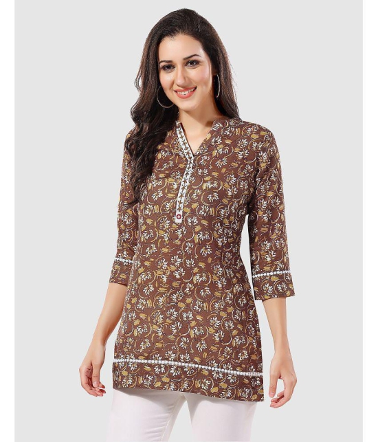 Meher Impex - Brown Cotton Womens Tunic ( Pack of 1 ) - None