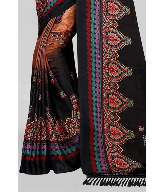 LEELAVATI - Brown Crepe Saree With Blouse Piece ( Pack of 1 ) - Brown