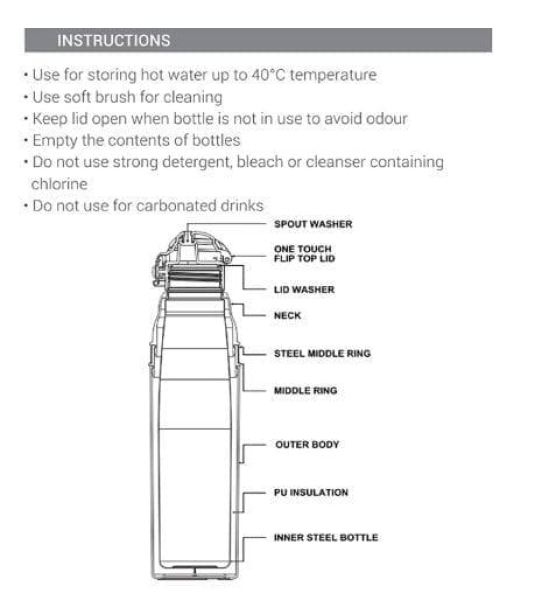 Milton Kool Stunner 900 Insulated School Kids Bottle with Inner Steel, 900 ml