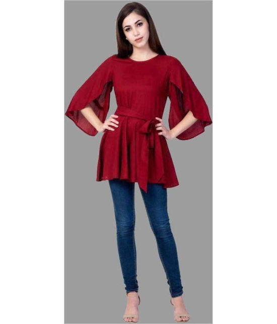 Smien - Maroon Rayon Women''s Tunic ( Pack of 1 ) - None