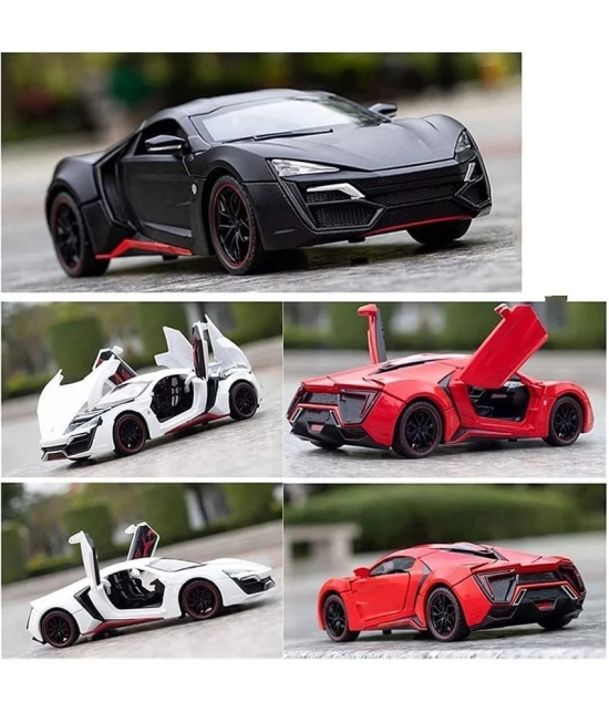 Lykan Hyper Sport Diecast Metal 1:32 Exclusive Alloy Metal Pull Back Die-cast Car Pullback Toy car with Openable Doors & Light, Music Boys Gifts Toys for Kids?Colors as Per Stock? - Multicol