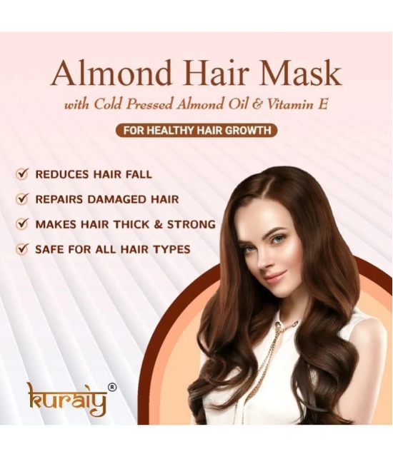 KURAIY Almond Hair Mask With Cold Pressed Almond Oil & Vitamin E For Hair Growth 200g Pack Of 3