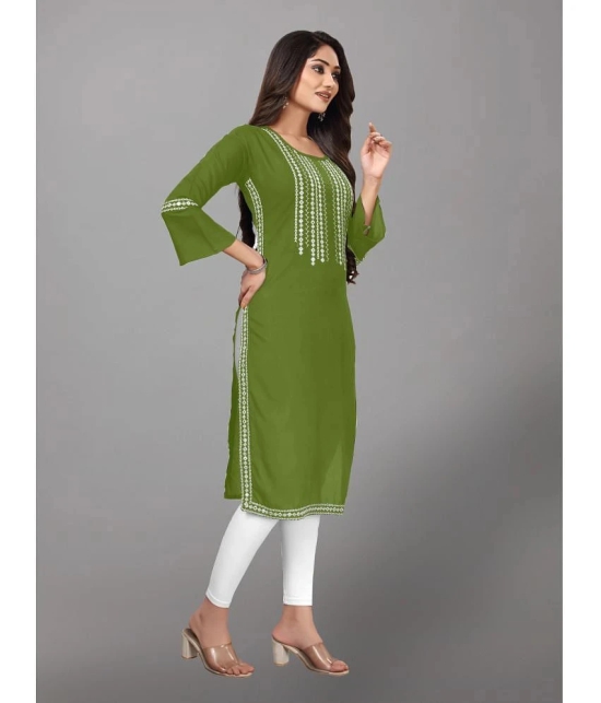 Kapadia - Green Rayon Womens Straight Kurti ( Pack of 1 ) - None