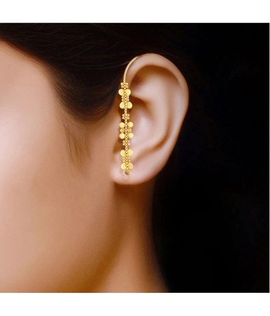 VIVASTRI Golden Threader Earrings ( Pack of 1 ) - Golden