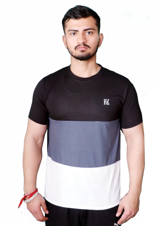 NVA Quality Solid Men's Round Neck Cotton Blend Half Sleeve Black Grey White T-Shirt