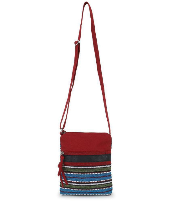 Anekaant - Burgundy Fabric Sling Bag - Burgundy