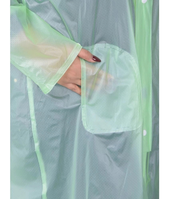 Dollar Polyester Long Raincoat - Green - None