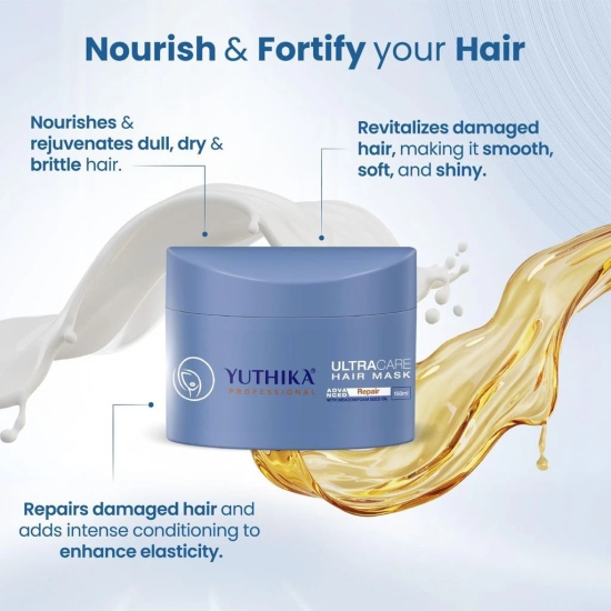 Yuthika Professional Ultra Care Hair Mask 150ml, Professional Hair Mask for Dull, Dry and Brittle hair, Advanced Hair Repair Mask