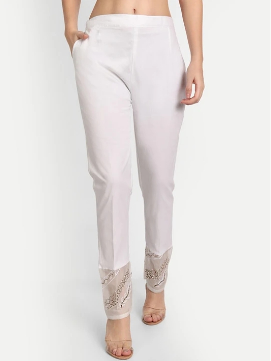 Women White Organic Cotton Trousers