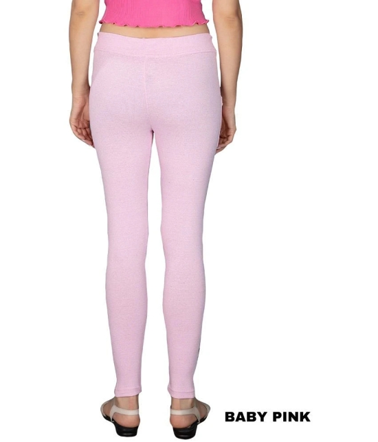 KARARO JEGGINGS - Cotton Blend Skinny Fit Fluorescent Pink Womens Jeggings ( Pack of 1 ) - None