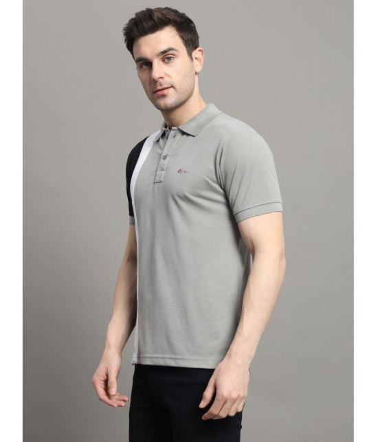 MXN Cotton Blend Regular Fit Colorblock Half Sleeves Mens Polo T Shirt - Grey ( Pack of 1 ) - None