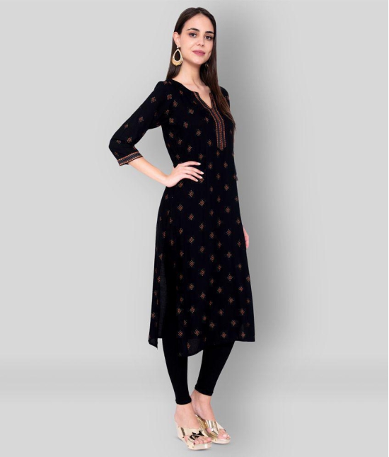 GOD BLESS - Black Rayon Womens Straight Kurti - L