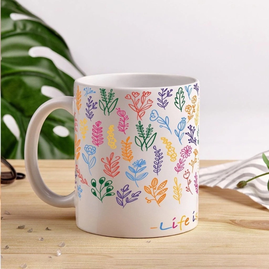 Blooming Coffee Mug: Life is Brewtiful