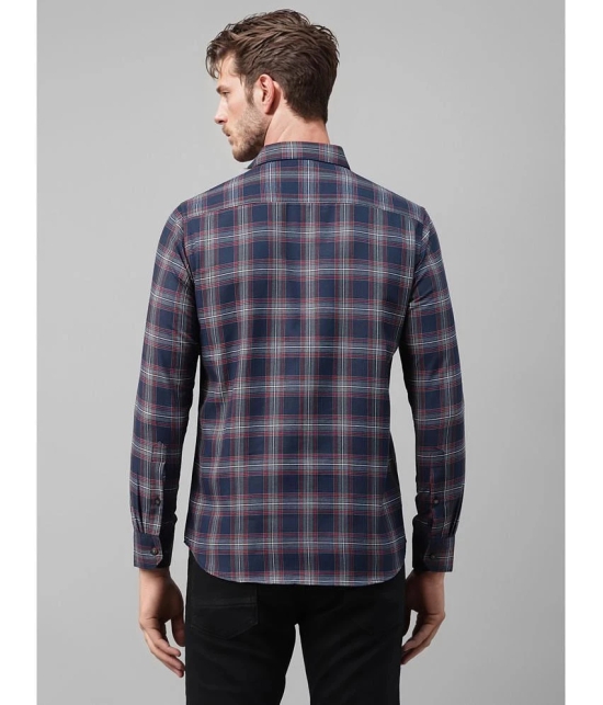 UrbanMark Cotton Blend Slim Fit Checks Full Sleeves Mens Casual Shirt - Navy ( Pack of 1 ) - None