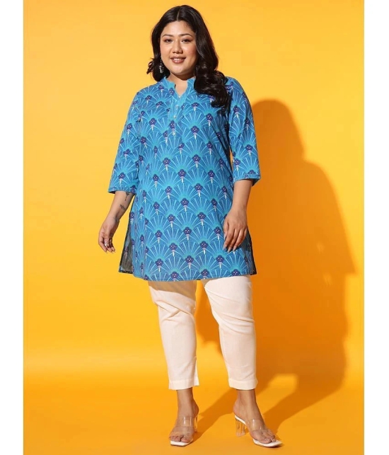 AUSTIVO Cotton Printed Straight Womens Kurti - Multicoloured ( Pack of 1 ) - None