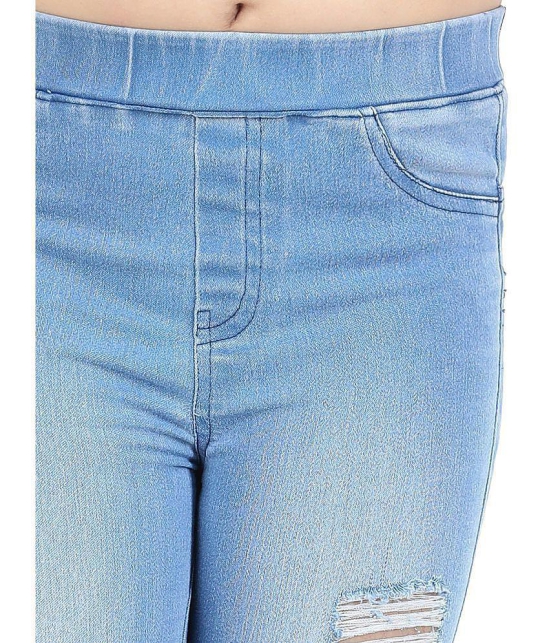 Naughty Ninos - Blue Denim Girls Leggings ( Pack of 1 ) - None