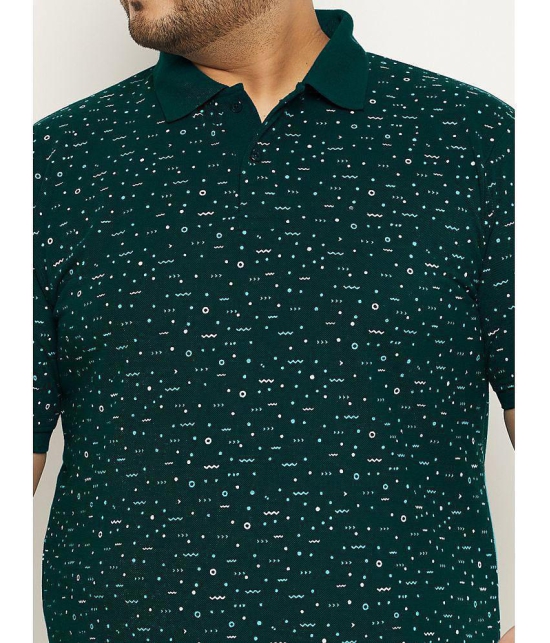 MXN - Dark Green Cotton Blend Regular Fit Mens Polo T Shirt ( Pack of 1 ) - None