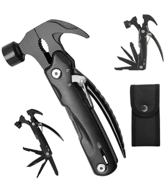 18-ENTERPRISE Multi-Tool 12 in 1 Hammer Mini Hammer Camping Gear Tool EDC Men, Women DIY Multi-Functional Car Safety Hammer Tool for Home Decoration.